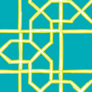 Cabana Trellis - teal + lime