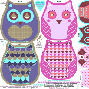 funky owls-cut and sew pattern