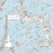 Parisian French script Powder Blue