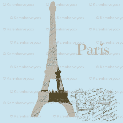 Paris Powder Blue with two French chairs-ch