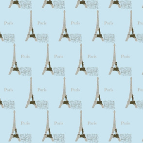 Paris Powder Blue with two French chairs-ch