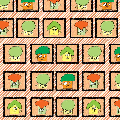 wacky happy trees say Hi! autumn colors fabric by joojoostrees on Spoonflower - custom fabric