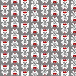 Love Bear red hearts on grey