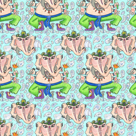 Beloved Ganesha II fabric by amy_g on Spoonflower - custom fabric