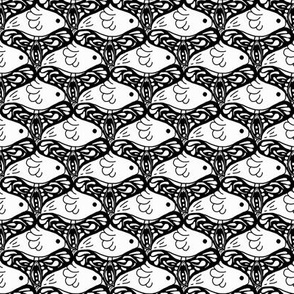 Bird and butterfly: can you see both? Black and White