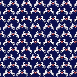 Delft Rearing Hearts - navy background