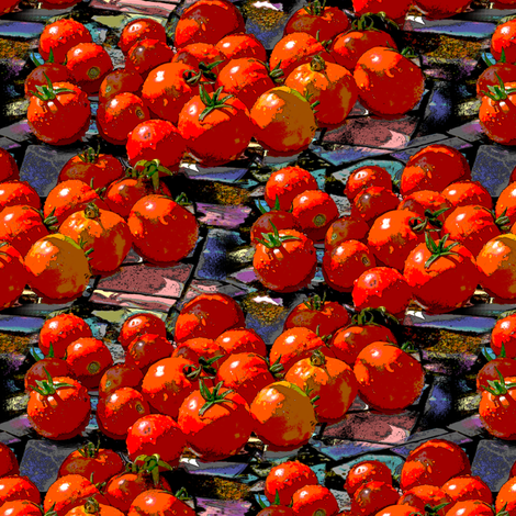 Tomatoes on Tiles fabric by eclectic_house on Spoonflower - custom fabric