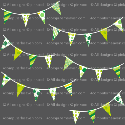 Mini Bunting! - Charcoal - Luck Be With You  - © PinkSodaPop 4ComputerHeaven.com