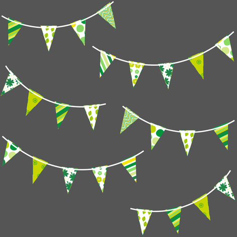 Mini Bunting! - Charcoal - Luck Be With You  - © PinkSodaPop 4ComputerHeaven.com fabric by pinksodapop on Spoonflower - custom fabric
