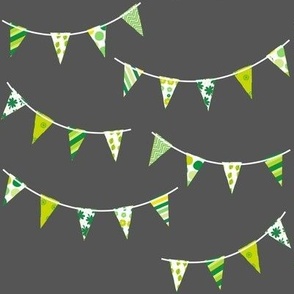 Mini Bunting! - Charcoal - Luck Be With You  - © PinkSodaPop 4ComputerHeaven.com