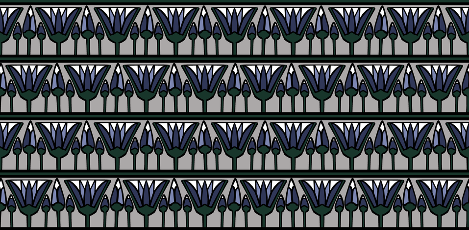 Blue Lotus on Silver fabric by pond_ripple on Spoonflower - custom fabric