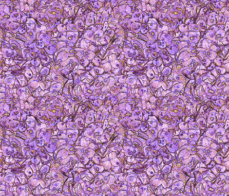 "Hydrangea Lilac Peach" fabric by jeanfogelberg on Spoonflower - custom fabric