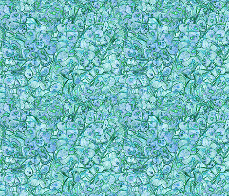"Hydrangea Aqua Lavender" fabric by jeanfogelberg on Spoonflower - custom fabric