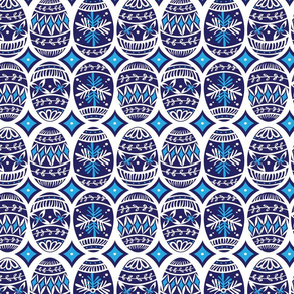 Painted Eggs in Blue