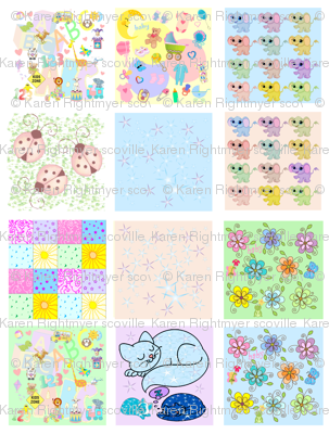 baby quilt swatches - 12 designs