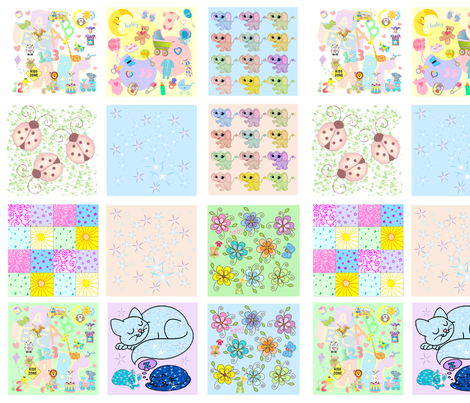baby quilt swatches - 12 designs fabric by krs_expressions on Spoonflower - custom fabric