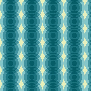 Circles-Blue green and eggshell