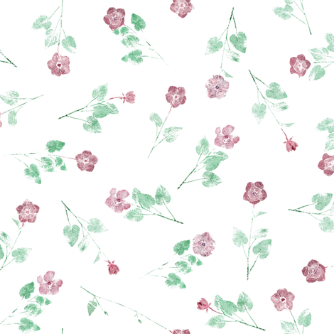 printed flowers fabric by weavingmajor on Spoonflower - custom fabric