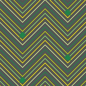 Chevron Mini Striped Shamrocks! - Charcoal - Luck Be With You - © PinkSodaPop 4ComputerHeaven.com