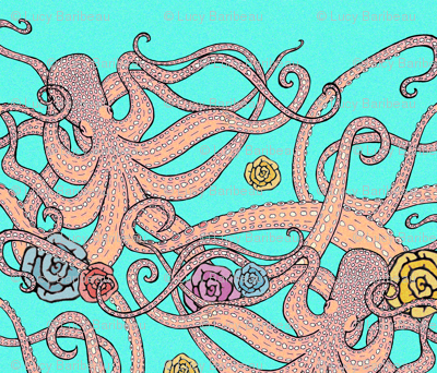 1 yard octopus with roses