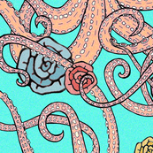 1 yard octopus with roses