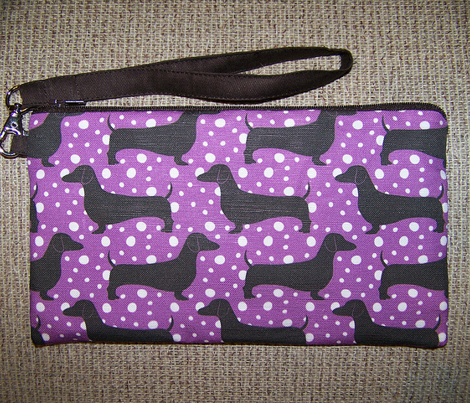 Polka Dachshunds (Purple and Black)