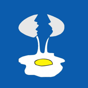 Cracked Egg with Blue Background
