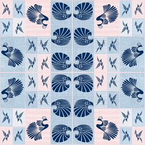 Tribal Bird Quilt (Denim)