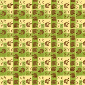 Tribal Bird Quilt (Olive)