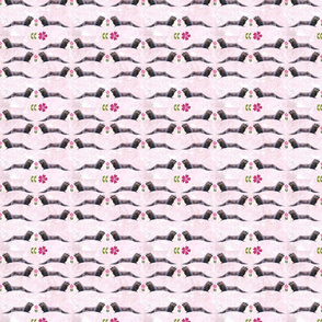 Otters with Flowers (Pink Water)