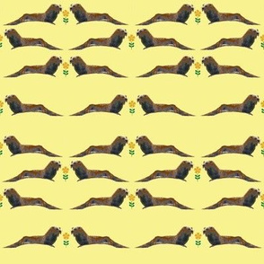 Otters with Flowers (Yellow)