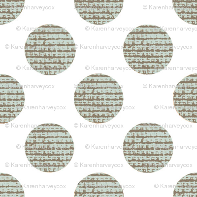 Green Polka Dots on White