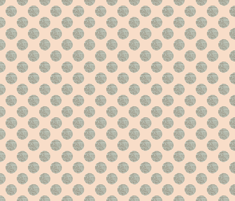 Green Polka Dots on Peach fabric by karenharveycox on Spoonflower - custom fabric