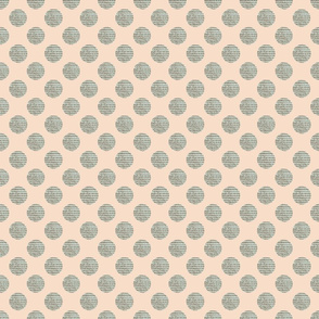 Green Polka Dots on Peach