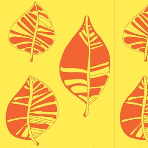Sunny yellow stylized leaf