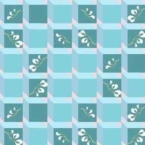 White Freesia on a chess board