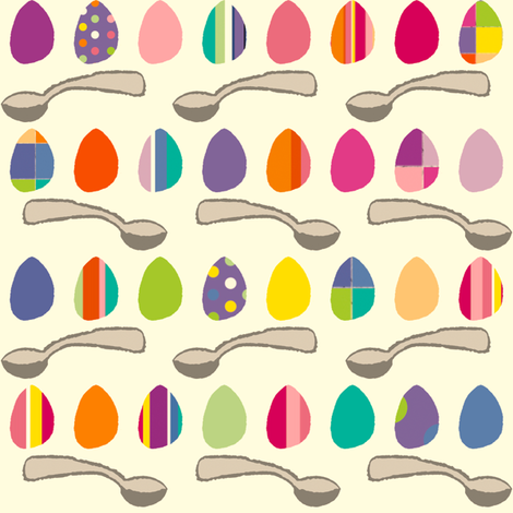 Easter Egg Print Cream fabric by dawnams on Spoonflower - custom fabric