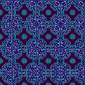 Fractal Plaid blues/purples