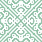 Modern Embroidered Labyrinth in Mint