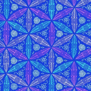 Pysanky floral in blue