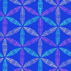 pysanky triangles in blue