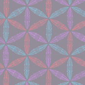 Pysanky triangles in grey