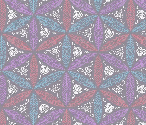 Pysanky floral in grey