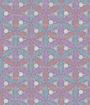 Pysanky floral in grey
