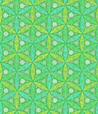 pysanky floral in green