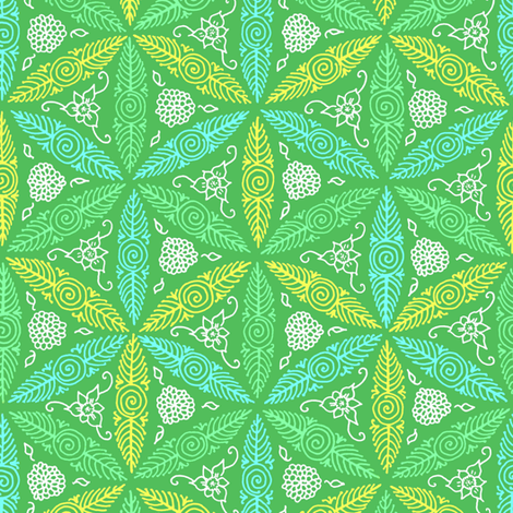 pysanky floral in green fabric by weavingmajor on Spoonflower - custom fabric