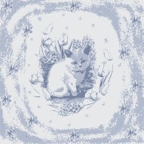 Grumpy Kitten Delft Toile 