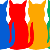 Crayon Cats on White