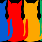 Crayon Cats on Black