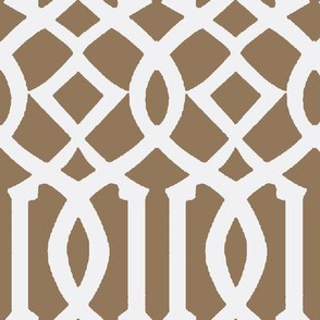 Imperial Trellis Light Brown/White-Large